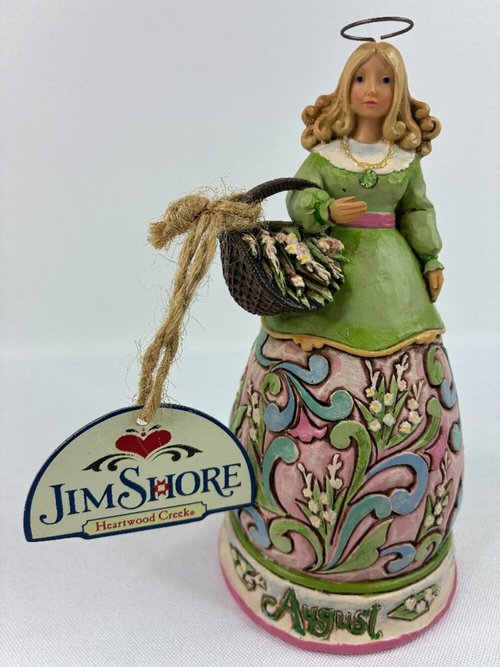Jim Shore Heartwood Creek August Birthstone Angel Figurine Peridot 2008 F4012557